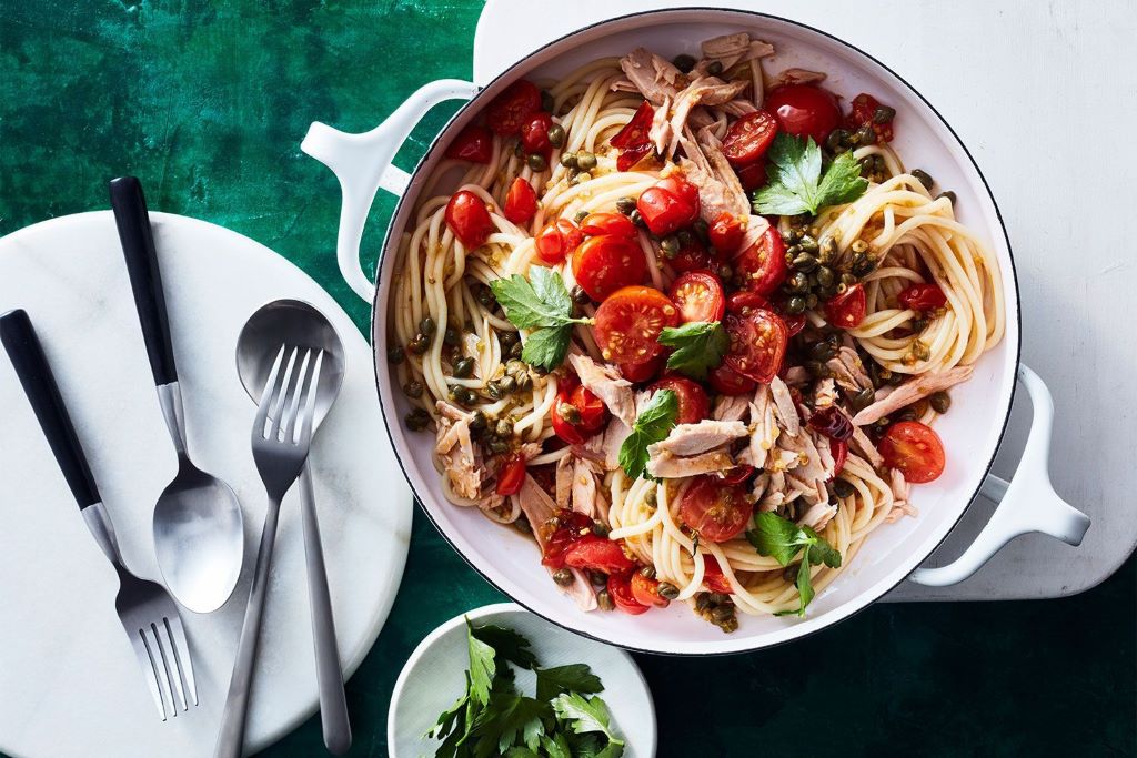 Fresh vegetables and ingredients arranged for fast and easy healthy cooking